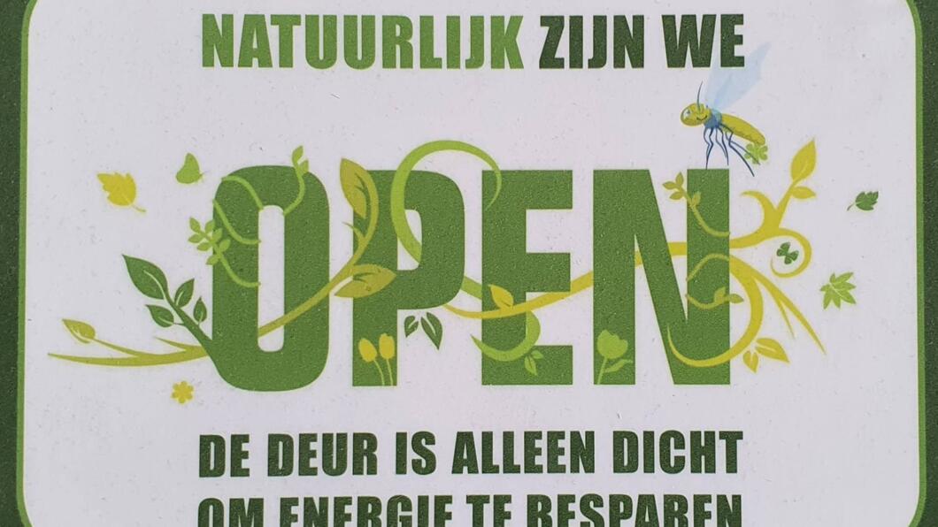 Natuurlijk zijn wij open bordje